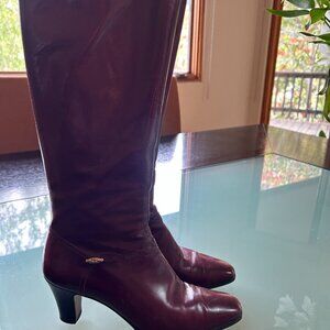 Salvatore Ferragamo Boot Macroon High Heel - Size 6AAAA